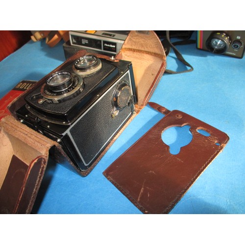 228 - A mid-1930s F&H Rolleicord TLR Camera with Zeiss Triotar 7.5cm f/3.8 Lens and several other vintage ... 