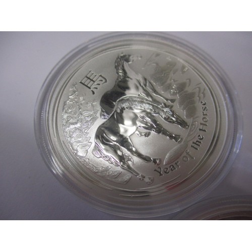 109 - 3 Australian 1oz .999 silver 1 Dollar coins, each with a Chinese year animal on the reverse