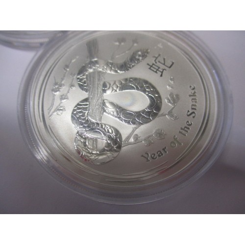 109 - 3 Australian 1oz .999 silver 1 Dollar coins, each with a Chinese year animal on the reverse