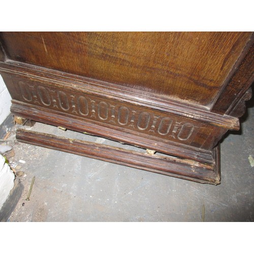 317 - A late 19th century carved oak sideboard, with 2 frieze drawers and cupboards, approx. dimensions: H... 