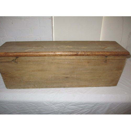 314 - An antique waxed pine candle box, approx. dimensions: Wide 72cm High 25cm Deep 18cm, having general ... 