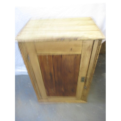 A rustic pine kitchen cupboard, approx. size: Height 92cm Width 65cm Depth 47cm, having had replacement back boards, in good useable condition