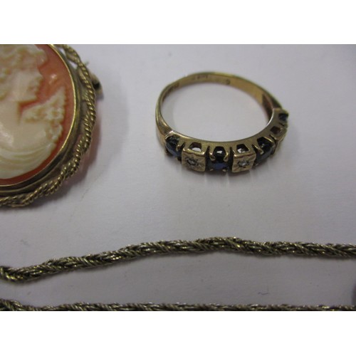 115 - A parcel of vintage yellow metal, gold and silver jewellery items, approx. gold weight 7.5g, approx.... 