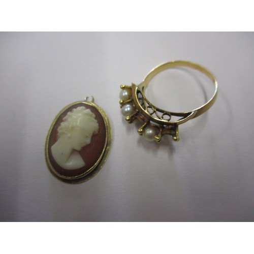 115 - A parcel of vintage yellow metal, gold and silver jewellery items, approx. gold weight 7.5g, approx.... 