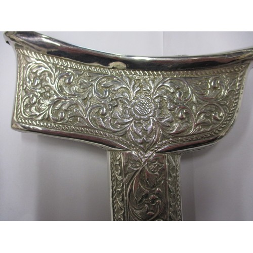 136 - Malaysian Kelantan silver ceremonial kris with sheath, approx. total length 33.5cm, in good conditio... 