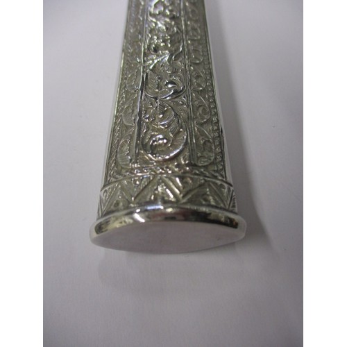 136 - Malaysian Kelantan silver ceremonial kris with sheath, approx. total length 33.5cm, in good conditio... 