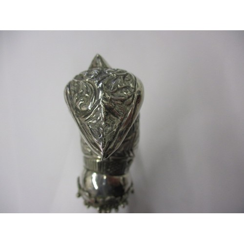 136 - Malaysian Kelantan silver ceremonial kris with sheath, approx. total length 33.5cm, in good conditio... 