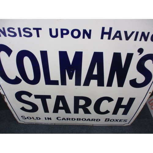 264 - An early 20th century enamel advertising sign for Colman’s Starch, approx. size 96x91cm a good clean... 