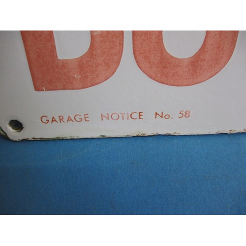 268 - A vintage enamel garage forecourt warning sign, approx. size 51x46cm in good condition with some col... 