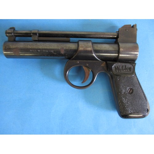 221 - A vintage Webley & Scott “Junior” .177 top loading air pistol, no 274, in working order with use rel... 