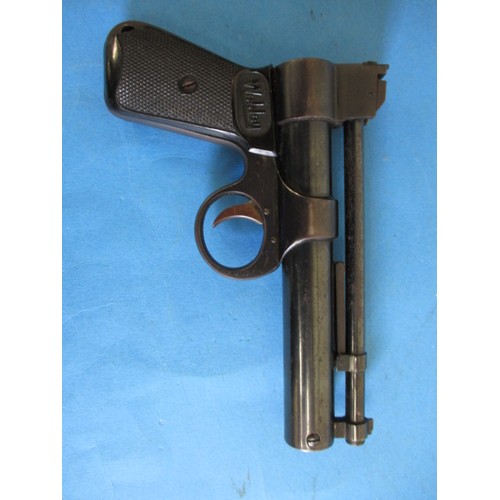 221 - A vintage Webley & Scott “Junior” .177 top loading air pistol, no 274, in working order with use rel... 