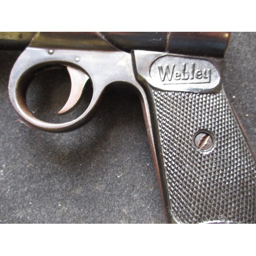 221 - A vintage Webley & Scott “Junior” .177 top loading air pistol, no 274, in working order with use rel... 