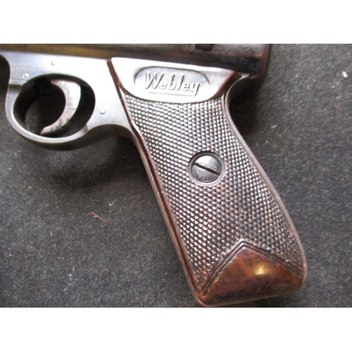 224 - A vintage Webley & Scott “Senior” .177 top loading air pistol, in working order with use related mar... 