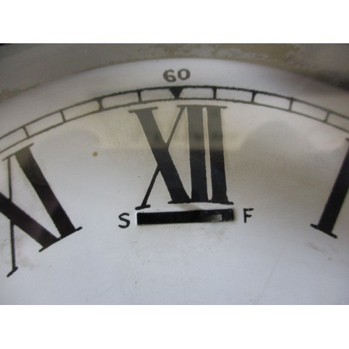 286 - An early 20th century brass and brushed steel ships style wall clock, having white enamel dial and r... 