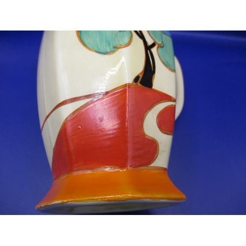 175 - A 1930s art deco Clarice Cliff Blue Autumn pattern, Athens shape jug, approx. height 17cm having a s... 