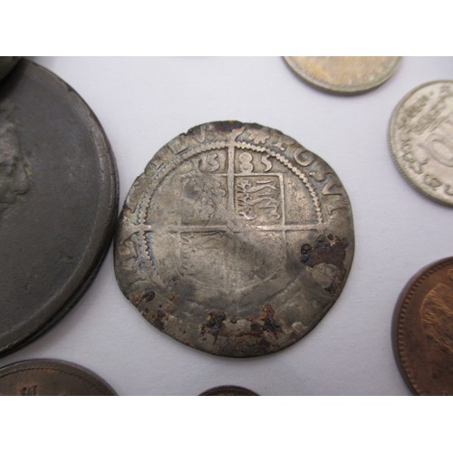 140 - A parcel of vintage coins, to include an Elizabeth I silver hammered example, all in circulated cond... 