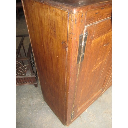 315 - A 19th Century wax pine country house 2 door kitchen cupboard. In useable condition with age related... 