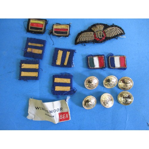 215 - A 1960s British European Airways pilots cap and badges, in good pre-owned condition