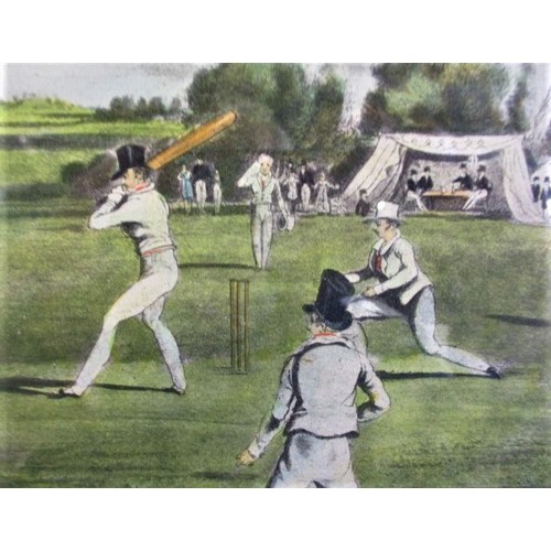 292 - A framed cricket print, titled “The Cricket Match” with published date of 1824 below title, approx. ... 