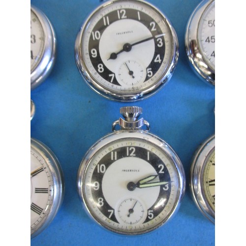 157 - 6 Vintage pocket watches, all run when wound, various ages and makers, all with use-related marks