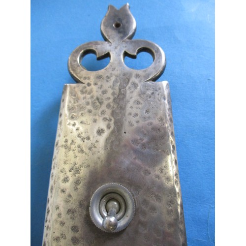 239 - An early 20th century art nouveau architectural door bell panel, having 3 switch fittings, in good u... 