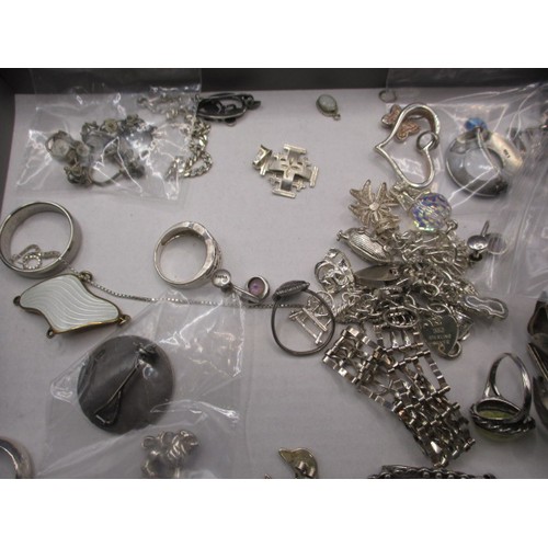 149 - A quantity of mainly silver and white metal costume jewellery. All in used condition