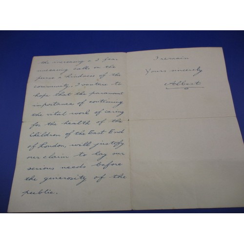 171 - A hand written letter to Sir Charles Wakefield from Prince Albert, later King George VI, dated 1920 ... 