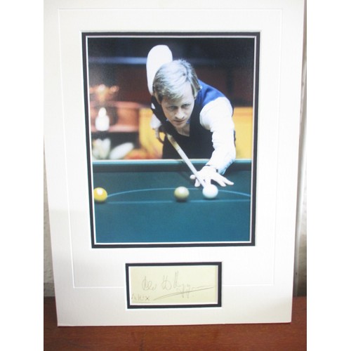 294 - Alex Higgins snooker star autograph and picture in mount, good used condition, approx. size 30x40cm