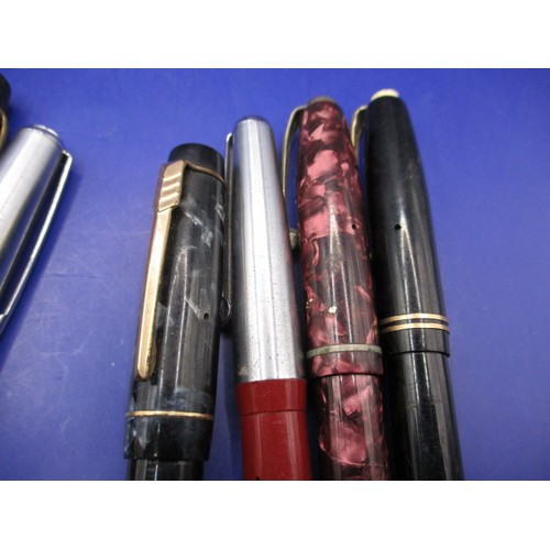 168 - A parcel of vintage fountain pens, various ages and makers, all in used condition