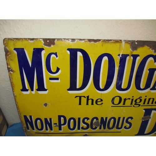 270 - An early 20th century enamel advertising sign for McDougalls Non-poisonous Dip, having rusted edges ... 