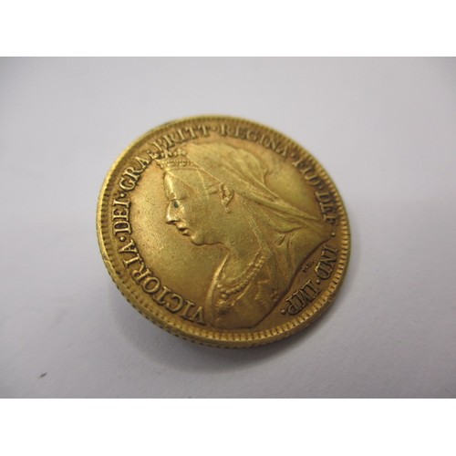 98 - A Victoria gold half sovereign dated 1899, assessed as fine grade coin, from a private family that h... 