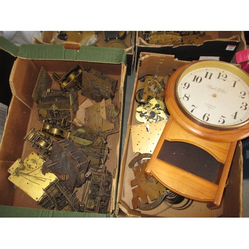 279 - A very large quantity of antiques and later clock, watch and barometer parts, movements etc for spar... 