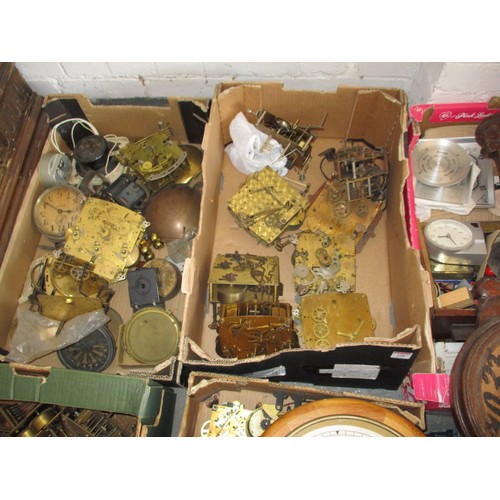 279 - A very large quantity of antiques and later clock, watch and barometer parts, movements etc for spar... 