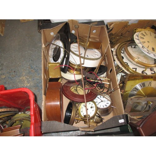 280 - A very large quantity of antiques and later clock and watch parts, movements etc for spares or repai... 