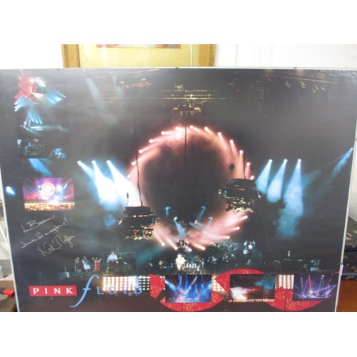 295 - A vintage hand signed Pink Floyd poster, signed by Nick Mason to Brian. Direct from the estate of th... 