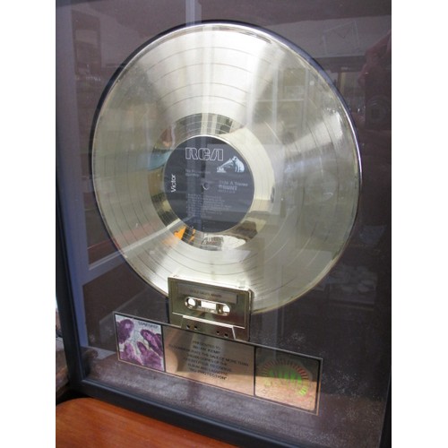 296 - A framed music award gold disc for 500,000 sales of the album No Protection by Starship in 1987, thi... 