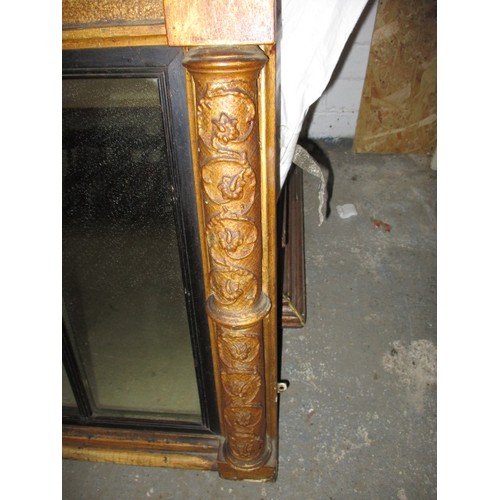 287 - An early 19thC triple panel over mantel mirror. Length 138cm, height 74cm