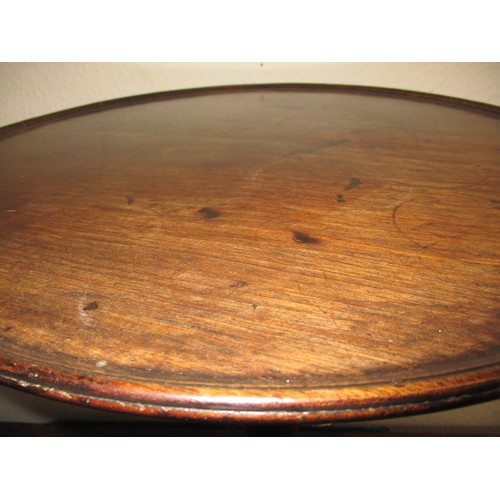 277 - A late 18th early 19th century mahogany occasional table with tri cabriole legs terminating with pad... 