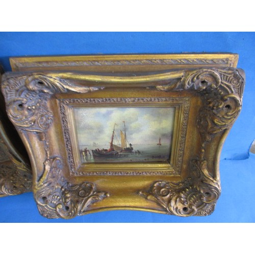 297 - Two seascape pictures in gilt frames, each approx. 27x33cm, in good pre-owned condition