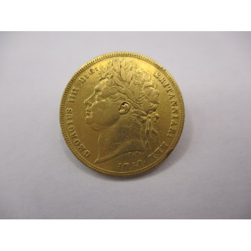 99 - An 1821 George IIII full gold sovereign, a circulated coin with good definition of features but havi... 