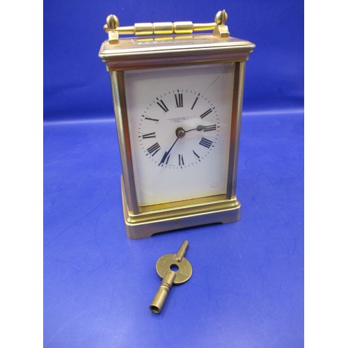 282 - A vintage French 5 glass carriage clock, having been serviced and in working order, striking on a go... 