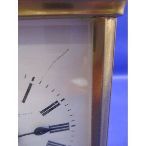 282 - A vintage French 5 glass carriage clock, having been serviced and in working order, striking on a go... 