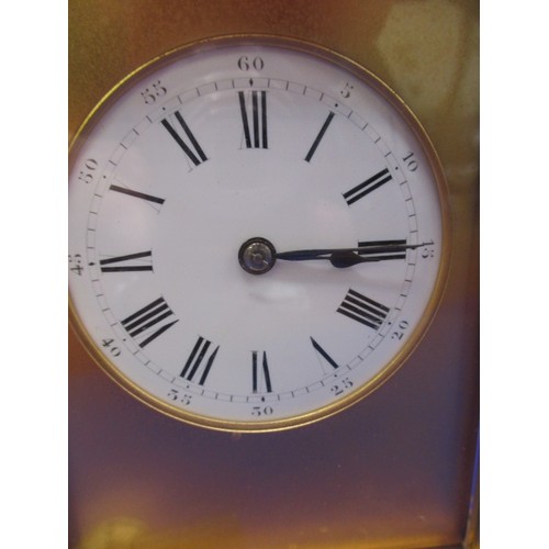 283 - An early 20th century 5 glass carriage clock by Brevetee, striking on a gong, having been serviced a... 