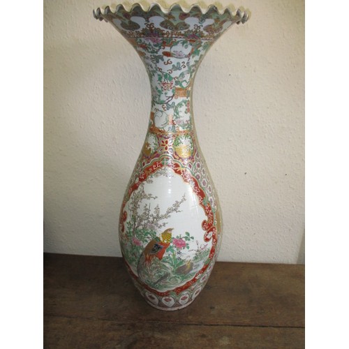 306 - A large antique Chinese vase, with hand painted polychrome decoration, approx. height 77.5cm having ... 