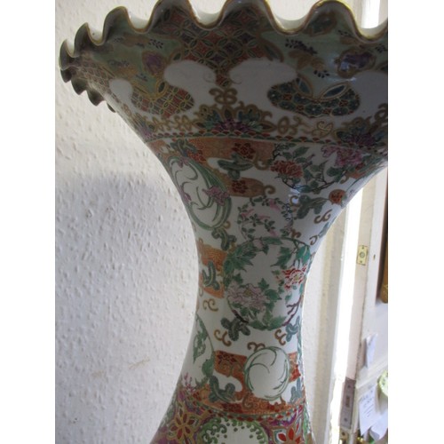 306 - A large antique Chinese vase, with hand painted polychrome decoration, approx. height 77.5cm having ... 