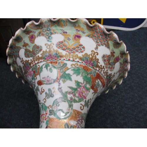 306 - A large antique Chinese vase, with hand painted polychrome decoration, approx. height 77.5cm having ... 