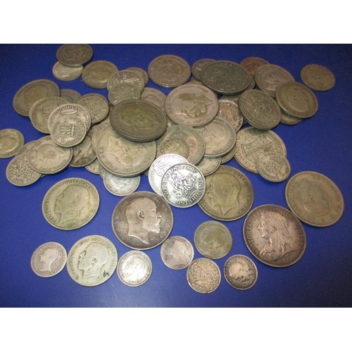 103 - A parcel of silver and part silver pre-decimal coins, approx. parcel weight 475g all in circulated c... 