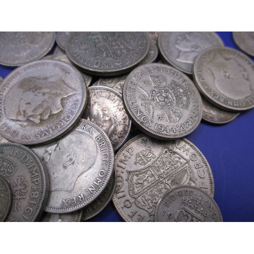 103 - A parcel of silver and part silver pre-decimal coins, approx. parcel weight 475g all in circulated c... 