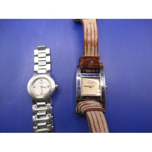 104 - Two ladies wrist watches, one with a broken strap pin, both in well used condition and neither teste... 