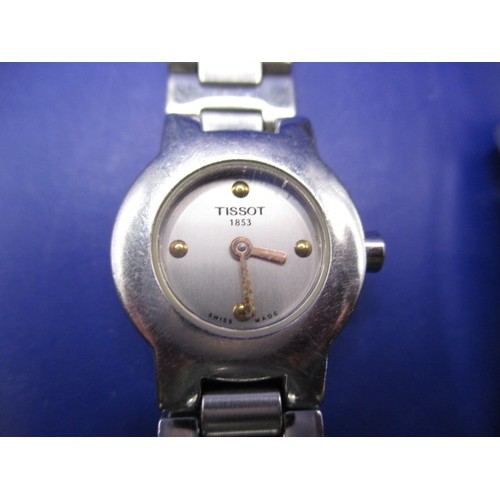 104 - Two ladies wrist watches, one with a broken strap pin, both in well used condition and neither teste... 